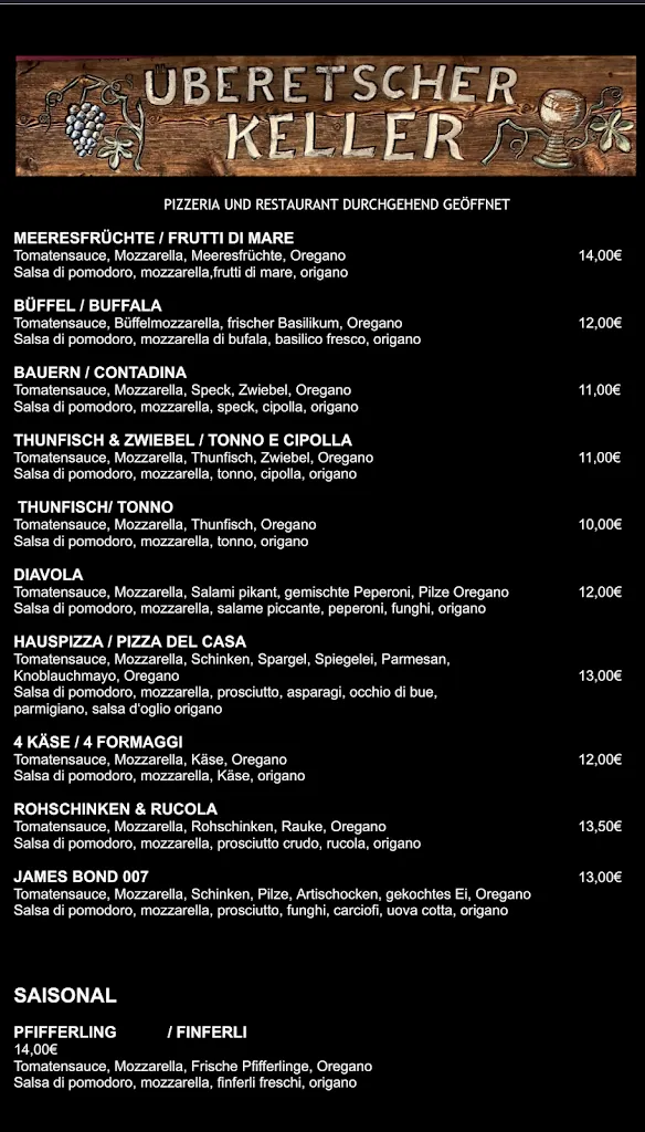 Menu_Überetscher Keller - Restaurant/Pizzeria/Grill_Cornaiano_image_2