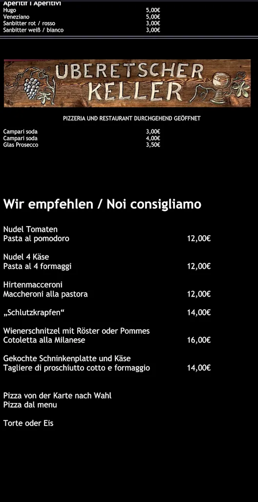 Menu_Überetscher Keller - Restaurant/Pizzeria/Grill_Cornaiano_image_4