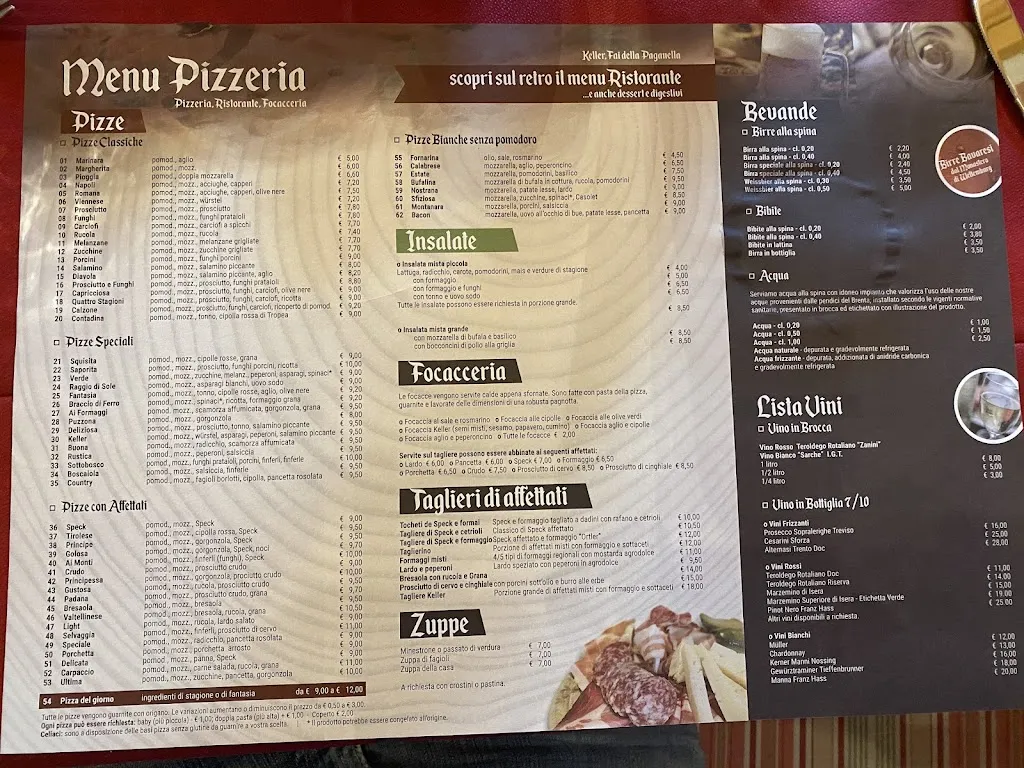 Menu_Keller - Pizzeria Ristorante Focacceria_Fai della Paganella_image_1