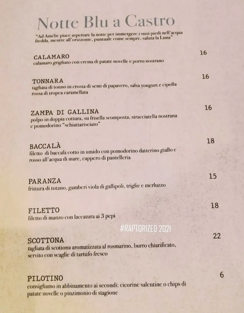 Menu_Amélie Restaurant_Maglie_image_1