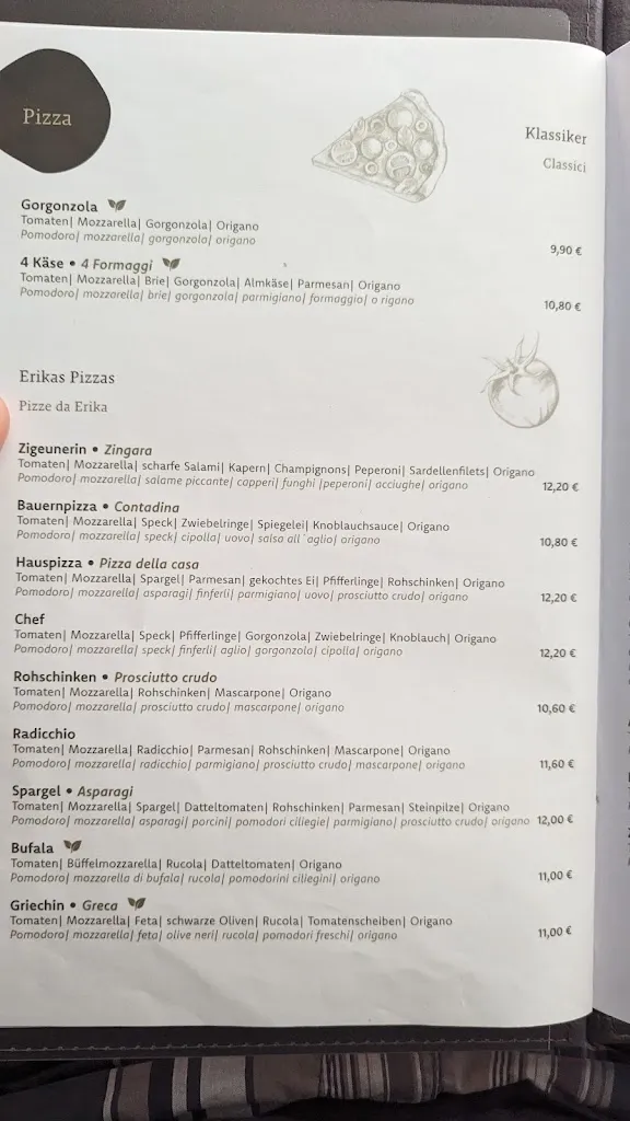 Menu_Pizzeria Restaurant Erika_Glorenza_image_1