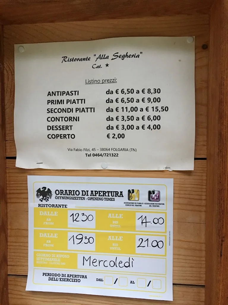 Menu_Ristorante alla Segheria_Folgaria_image_1