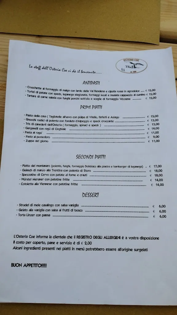 Menü_Osteria Coe_Folgaria_Bild_1