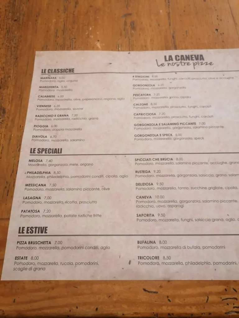 Menu_Pub Pizzeria La Caneva_Folgaria_image_1