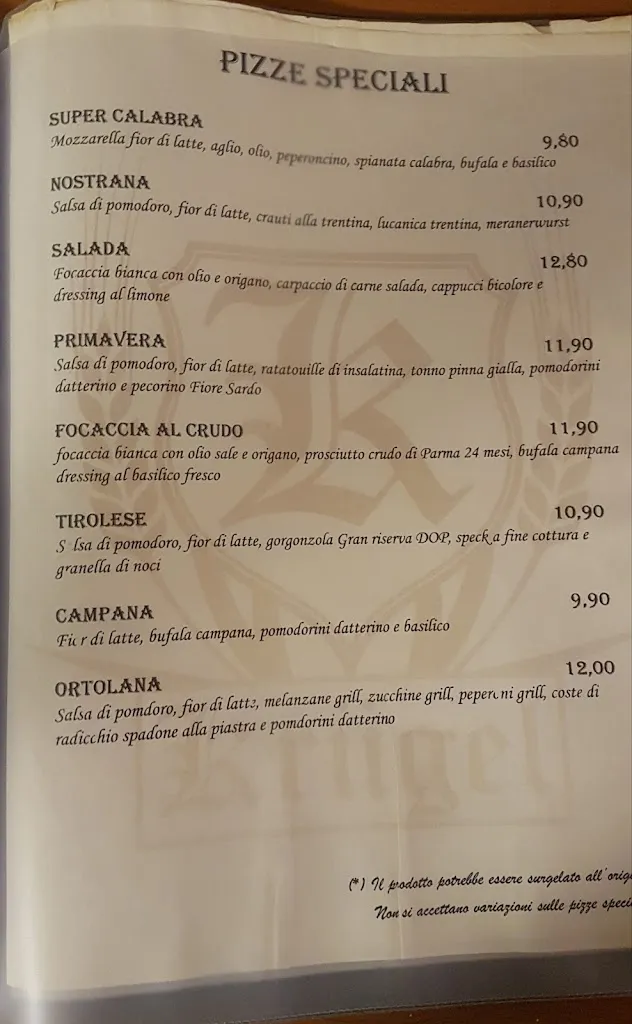 Menu_Ristorante Pizzeria Krügel_Lavis_image_1