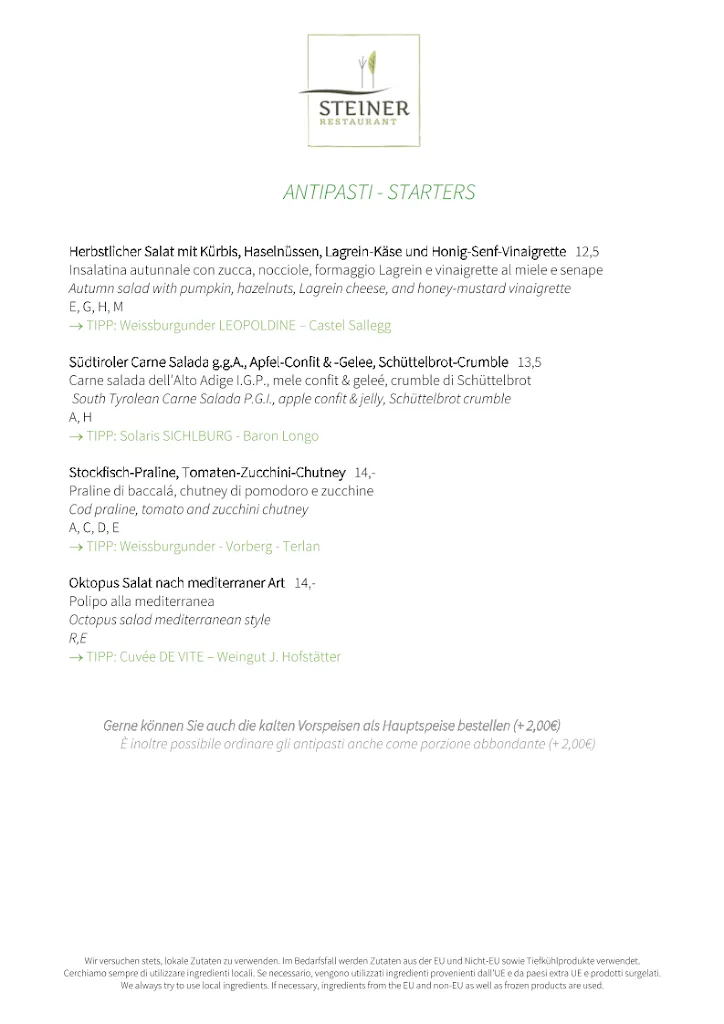 Menu_Restaurant Pizzeria Steiner_Laives_image_2