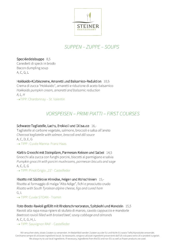 Menu_Restaurant Pizzeria Steiner_Laives_image_3