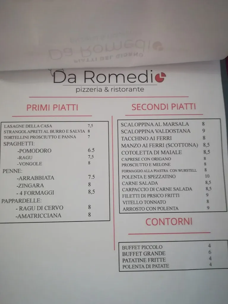 Menu_DaRomedio Pizzeria Ristorante_Lodrone-Darzo_image_1