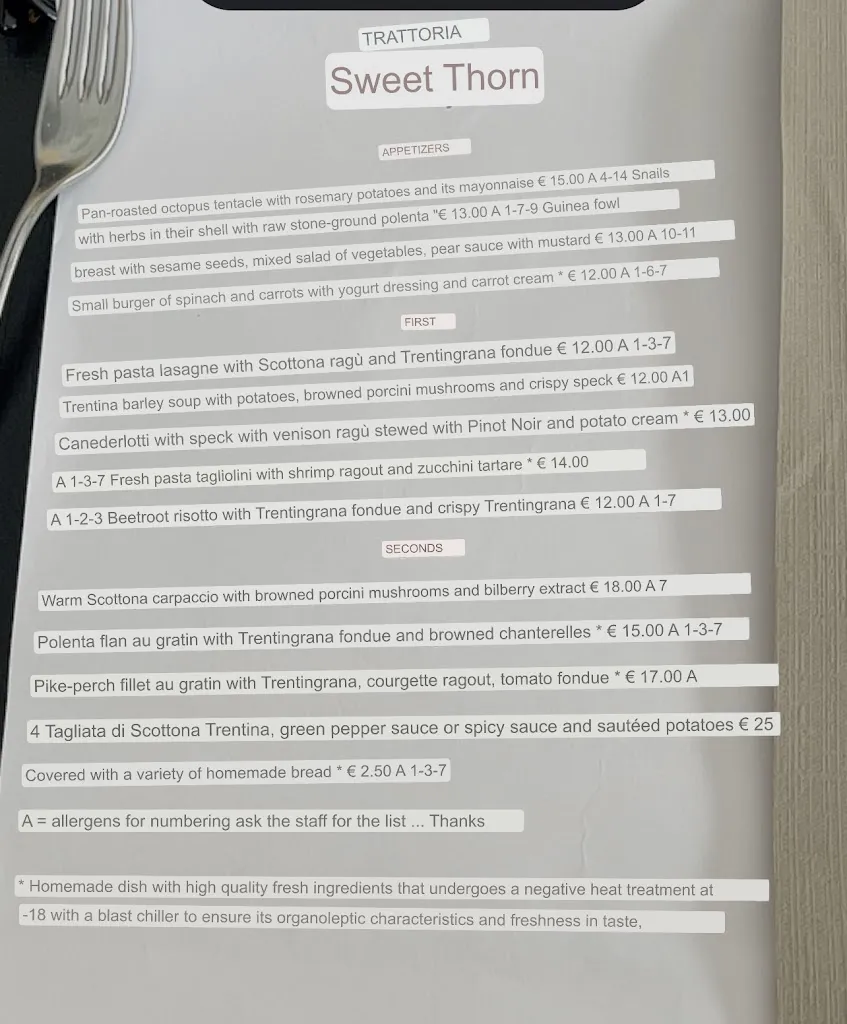 Menu_Trattoria ristorante Dolce Spina_Mezzocorona_image_2