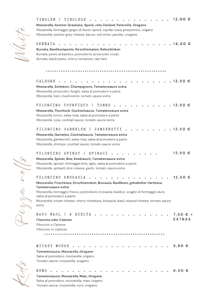 Menu_NoLé Pizzeria Restaurant_Monguelfo_image_2