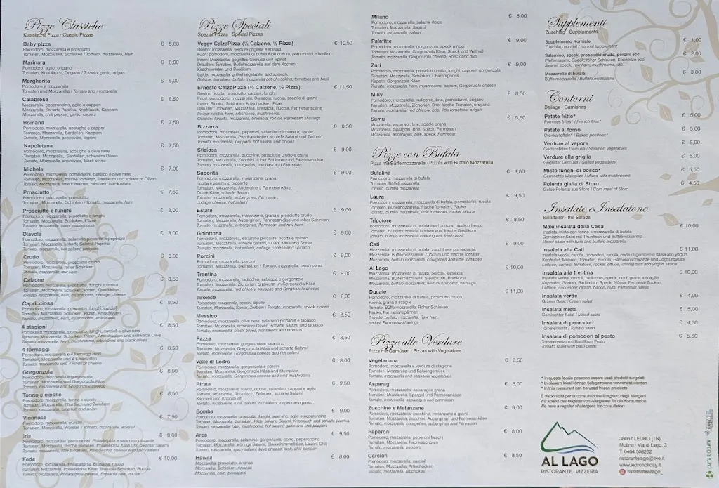 Menu_Ristorante Pizzeria Bar Al Lago_Molina di Ledro_image_1