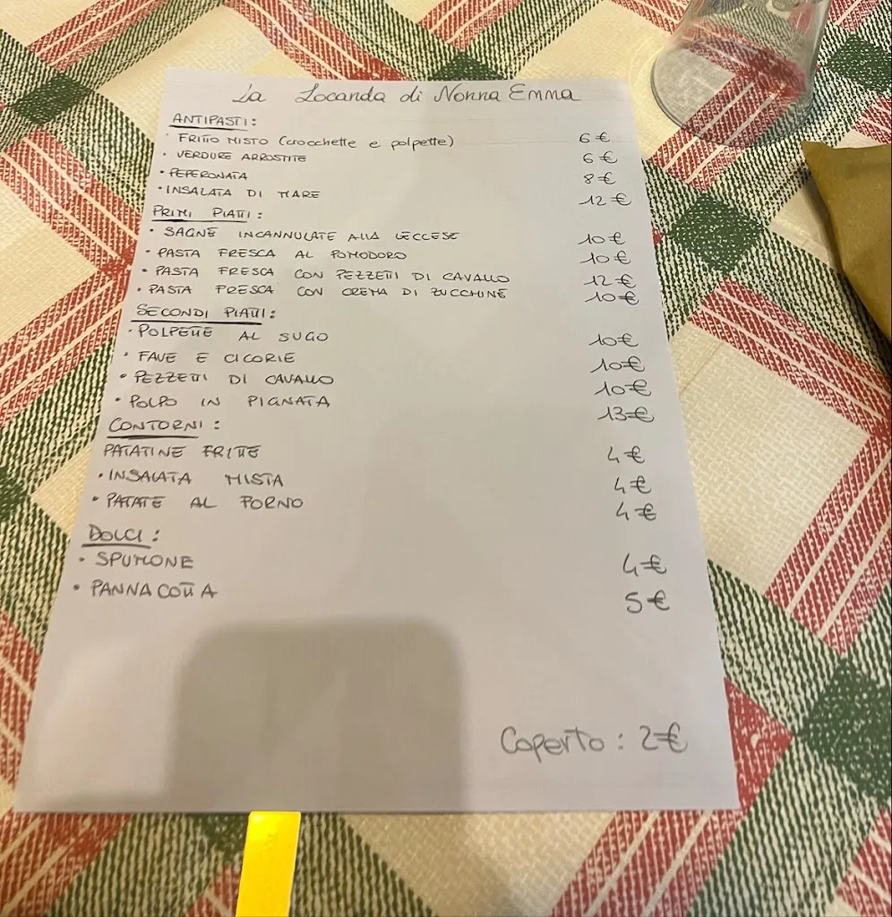 Menü_Ristorante La locanda di Nonna Emma_Marittima_Bild_1