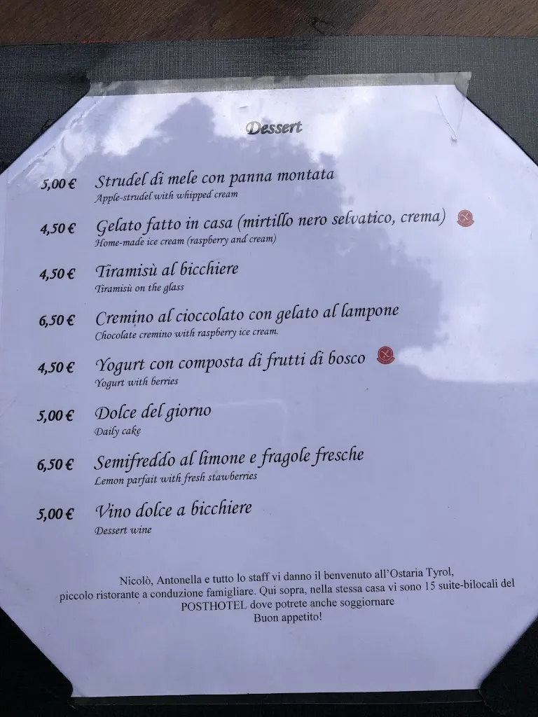 Menu_Ostaria Tyrol_Moena_image_1