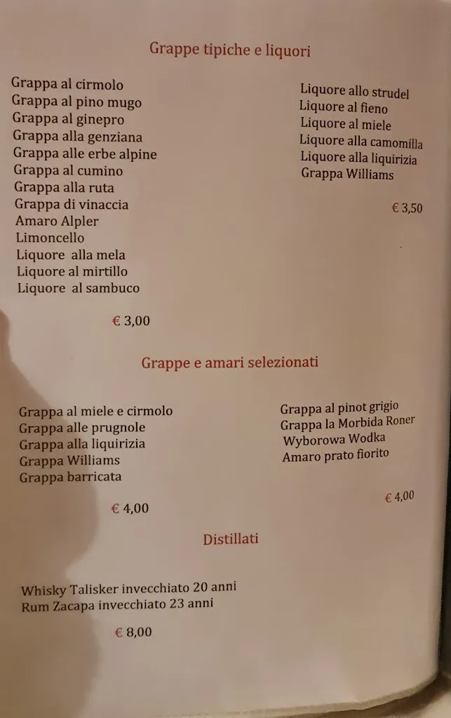 Menü_Ristorante Malga Peniola_Moena_Bild_3