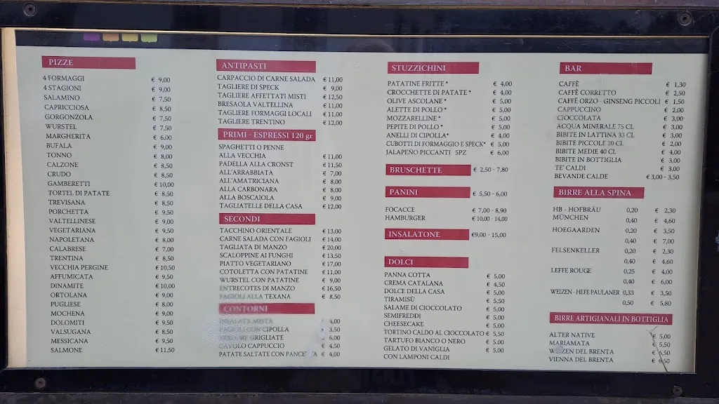 Menü_Vecchia Pergine_Pergine Valsugana_Bild_1