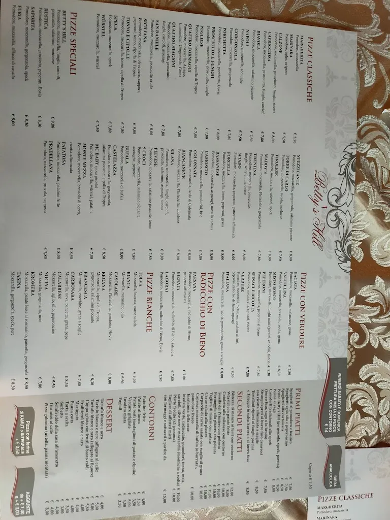 Menu_Pub Pizzeria Ristorante Betty's Hill_Pieve Tesino_image_4