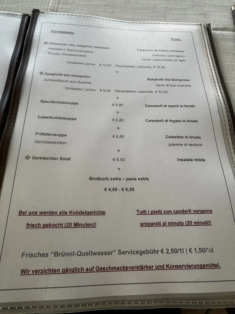 Menu_Gasthaus Brünnl | Familienrestaurant_Parcines_image_1