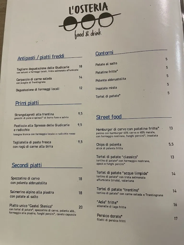 Menu_L'OSTERIA - food & drink_Ponte Arche_immagine_1