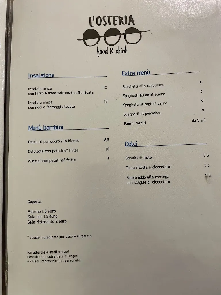 Menu_L'OSTERIA - food & drink_Ponte Arche_immagine_2