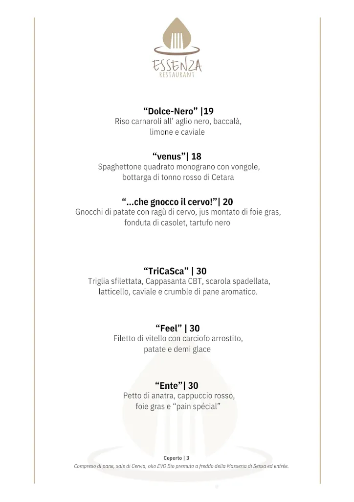 Menü_Essenza Restaurant di Pasquale Granata_Provincia autonoma di Trento_Bild_2