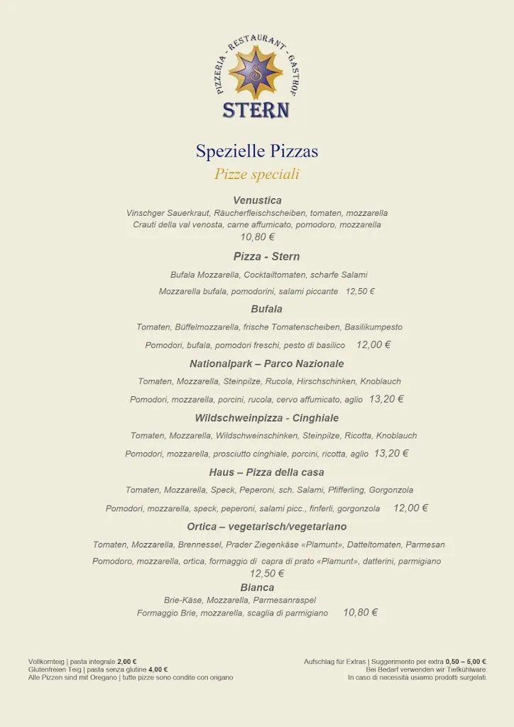 Menu_Pizzeria - Gasthof Stern_Prato Allo Stelvio_image_1