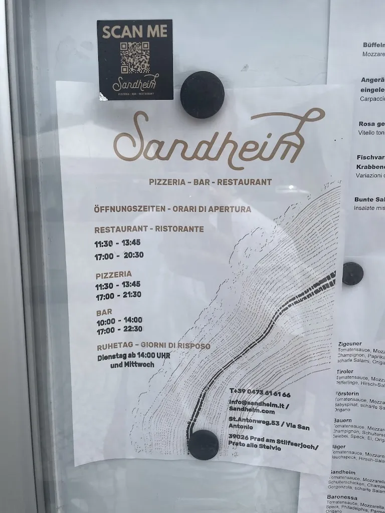 Menu_Pizzeria Restaurant SANDHEIM_Prato Allo Stelvio_image_1