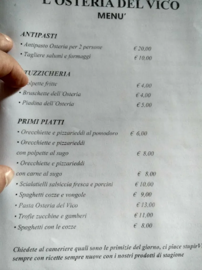 Menu_Osteria del Vico_Maruggio_image_1