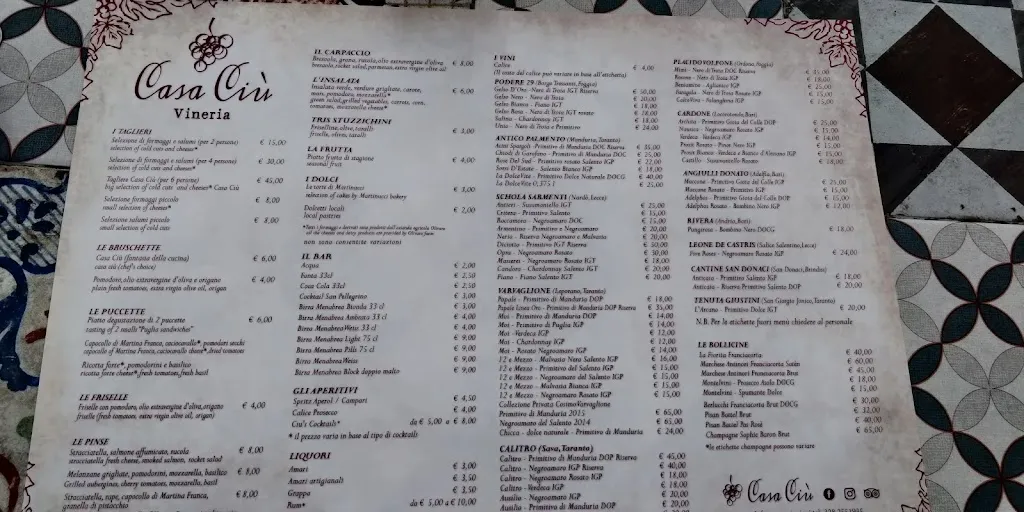 Menu_Vineria Casa Ciù_Maruggio_image_3