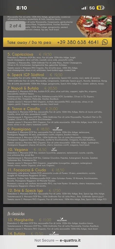 Menu_E-Quattro Pizza Genuine_Ortisei_image_2