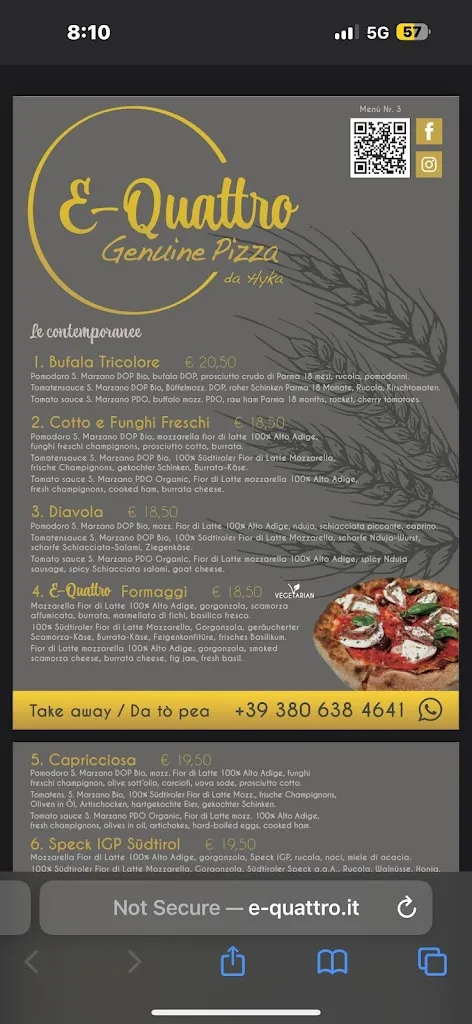 Menu_E-Quattro Pizza Genuine_Ortisei_image_4