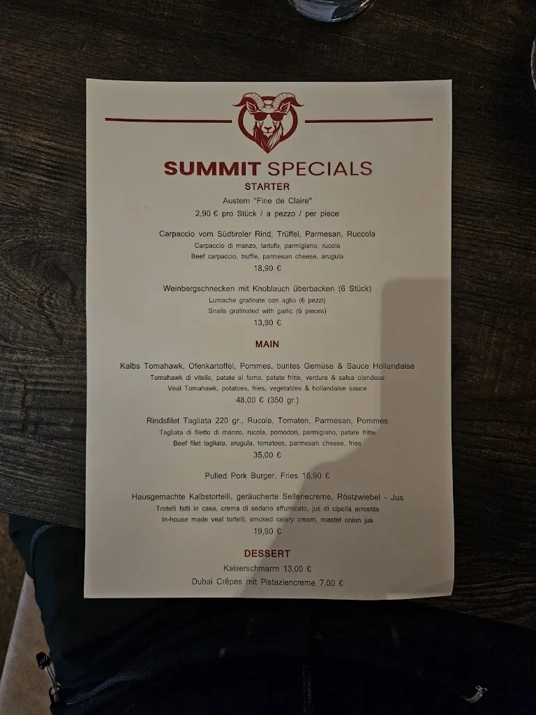 Menu_Summit Mountain Club_Racines_image_3