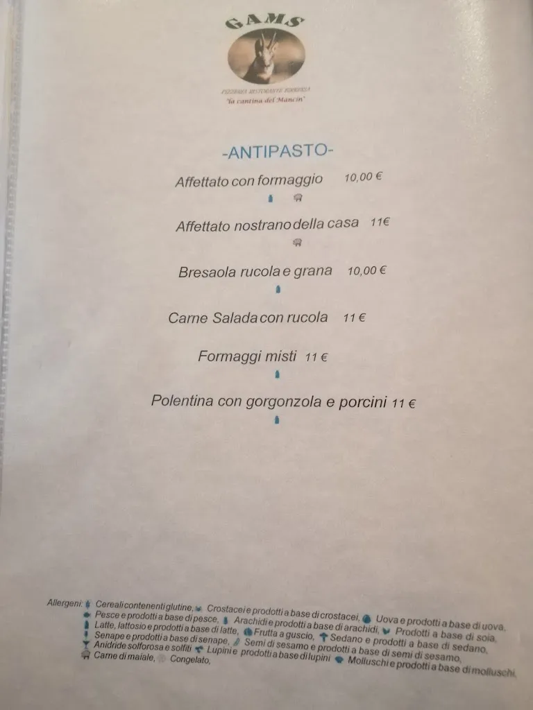 Menu_Pizzeria Ristorante Gams s.n.c. di Giuseppe Redolf & C._Predazzo_immagine_1