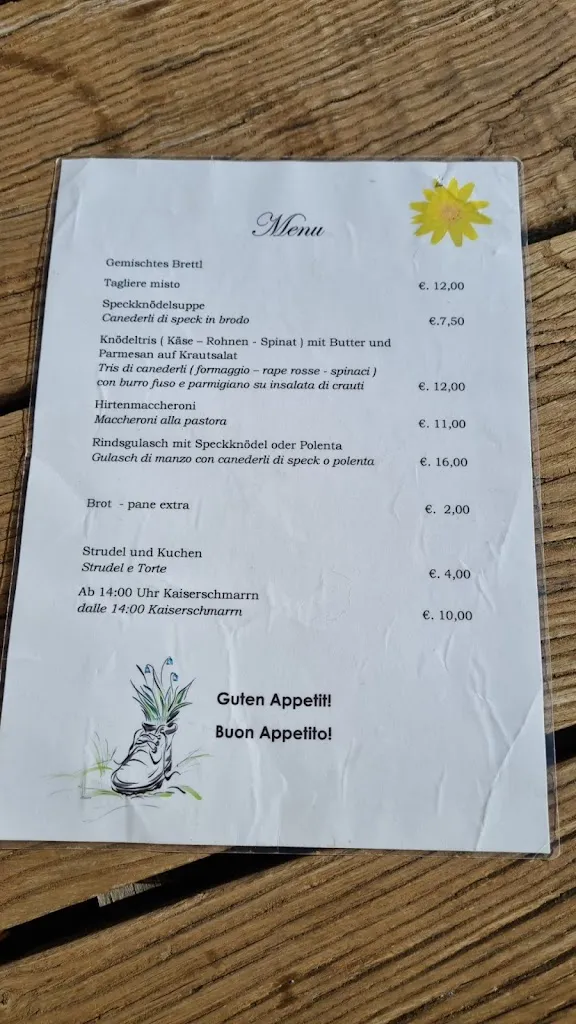 Menu_Malga di Revó_Revò_immagine_1