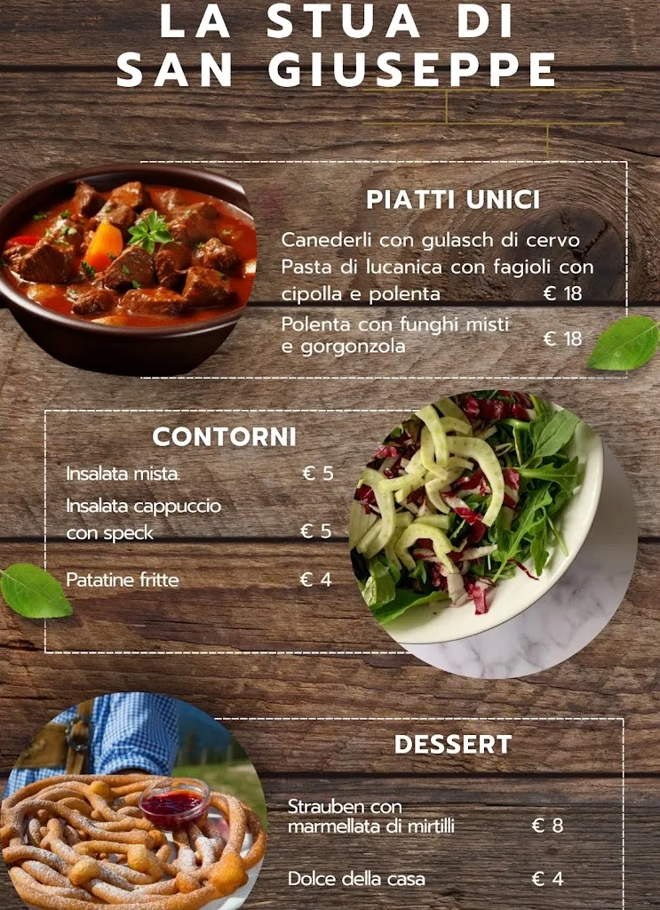Menü_Ristorante La Stua san giuseppe_Ruffrè_Bild_2