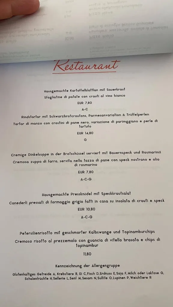 Menu_Cristlá Restaurant & Pizza_San Martino in Badia_image_1