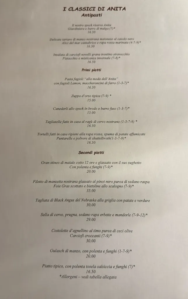 Menu_Ristorante Da Anita-Chalet Prà delle Nasse_San Martino_image_2