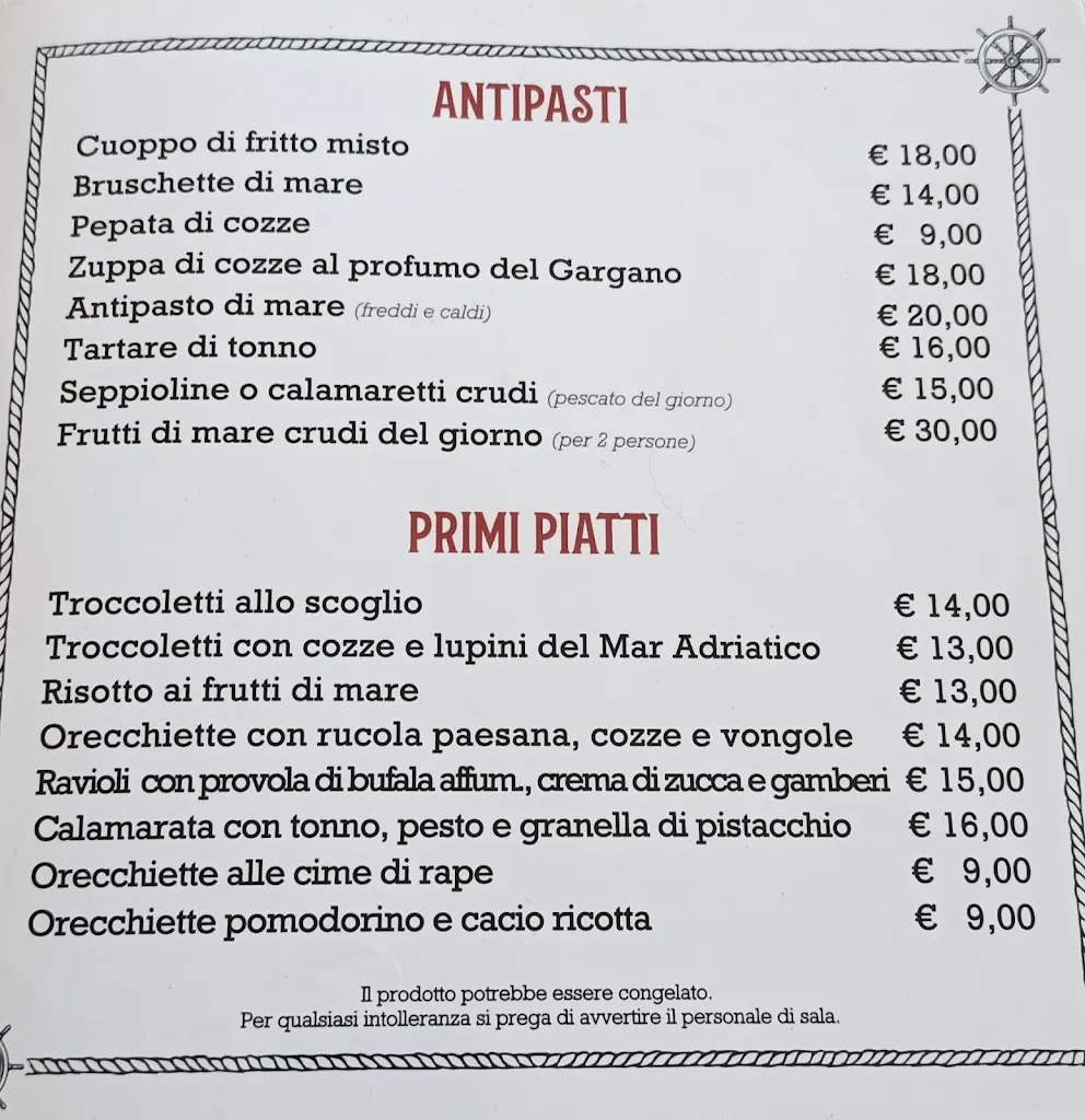 Menu_Coppola Rossa- Dal mare alla tavola da Marco_Manfredonia_image_1
