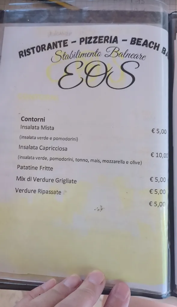 Menu_Stabilimento Balneare-Ristorante-Pizzeria 