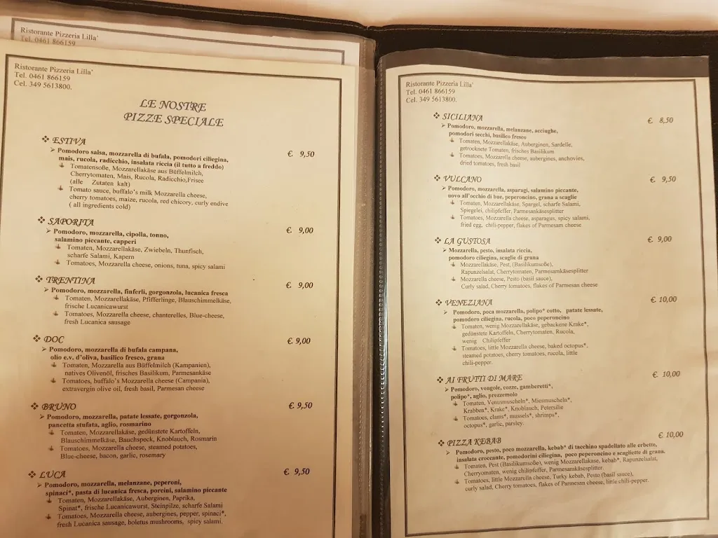 Menu_Ristorante Pizzeria Lillà_Terlago_image_1