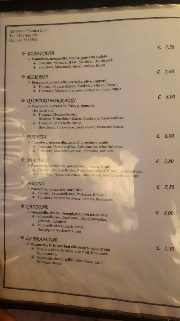 Menu_Ristorante Pizzeria Lillà_Terlago_image_4