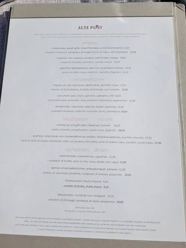 Menu_Alte Post Restaurant Weinstube_Termeno_image_1