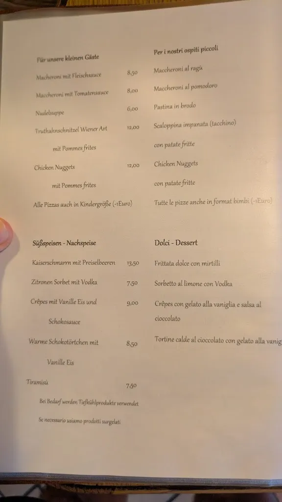 Menu_Pizzeria Restaurant Café Sparber_Tirolo_image_3