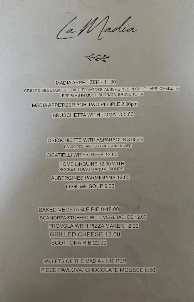 Menu_La Madia Bistrot_Vattaro_image_1