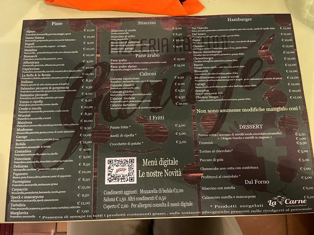 Menu_Pizzeria Garage_Abetone_image_2