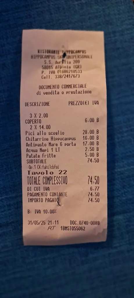 Andrea Rinaldi_Ristorante Hippocampus Campo Regio_Albinia_recensione