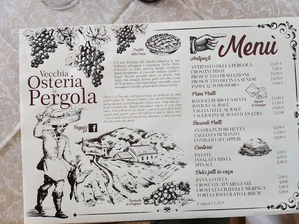 Menü_Vecchia Osteria la Pergola_Anghiari_Bild_1