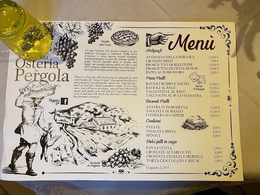 Menü_Vecchia Osteria la Pergola_Anghiari_Bild_2