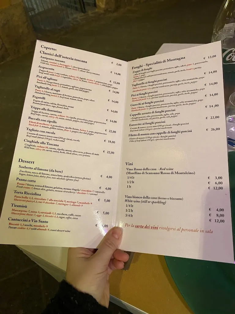 Menu_Osteria Novecento_Arcidosso_image_1
