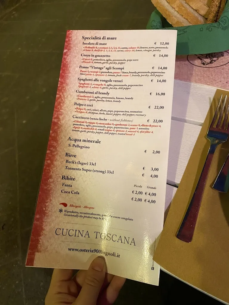 Menu_Osteria Novecento_Arcidosso_image_3