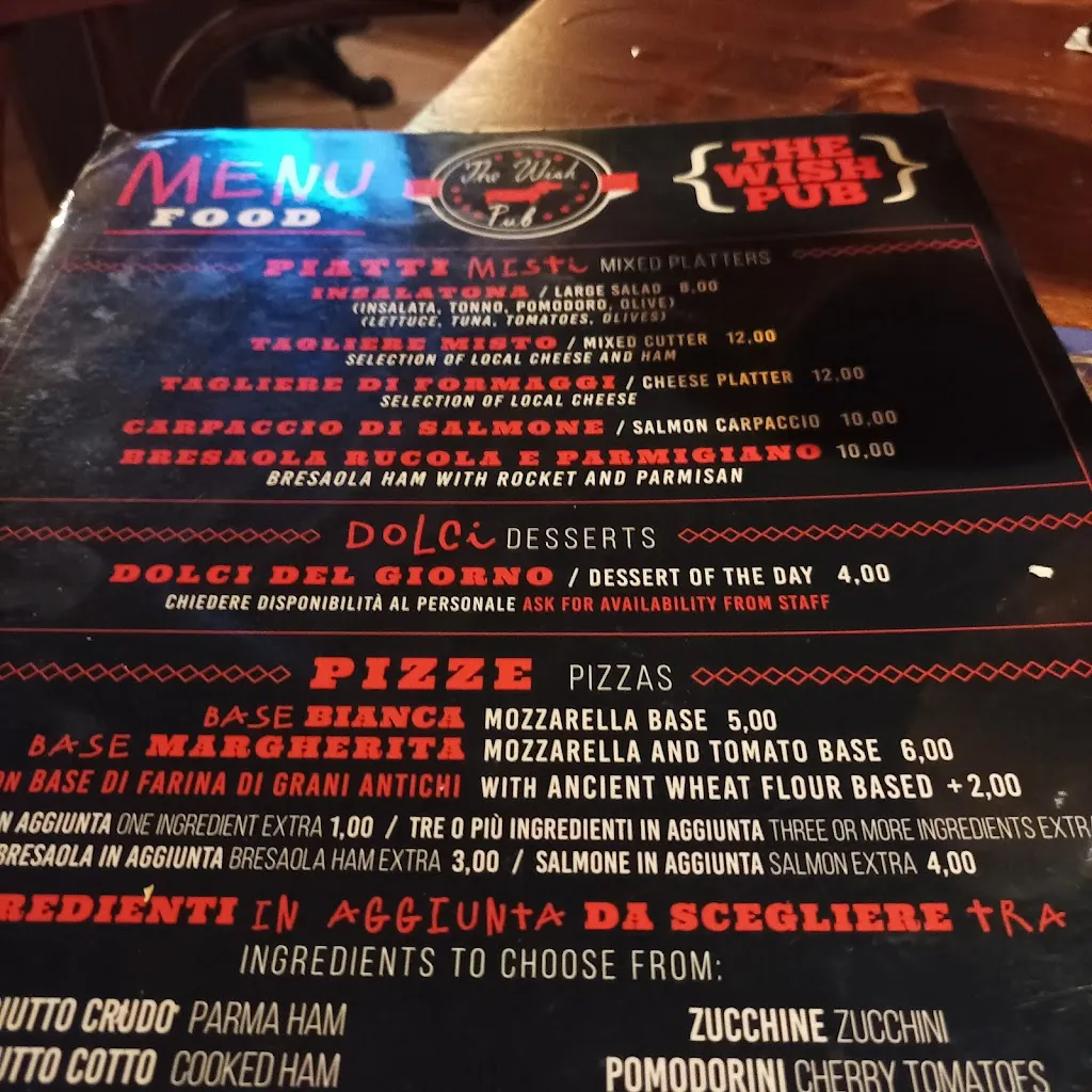 Menu_The Wish Pub_Arcidosso_image_2